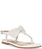 Color:Pearl - Image 1 - Girls' Sasha Pearl Embellished Bow Sandals (Youth)