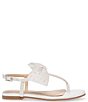 Color:Pearl - Image 2 - Girls' Sasha Pearl Embellished Bow Sandals (Youth)