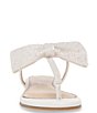 Color:Pearl - Image 4 - Girls' Sasha Pearl Embellished Bow Sandals (Youth)