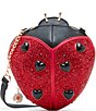 Color:Red - Image 1 - Lady In Red Rhinestone Hearts Crossbody Bag