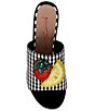 Color:Black/Multi - Image 5 - Lindyy Fruit Bead Embellished Gingham Slide Sandals