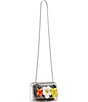 Color:Metallic/Silver - Image 5 - Puffy Flowers Clear Flap Crossbody Bag