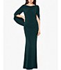 Color:Forest - Image 1 - Cowl Neck Sleeveless Draped Back Mermaid Gown