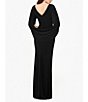 Color:Black - Image 2 - Cowl Neck Sleeveless Draped Back Mermaid Gown