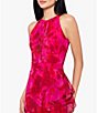 Color:Fuchsia/Poppy - Image 4 - Floral Print Halter Neck Sleeveless Cascading Ruffle Tie Back Dress
