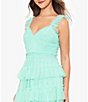 Color:Mint - Image 4 - Mesh Tiered Ruffle Sleeveless Gown