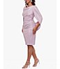 Color:White Pink Gold - Image 3 - Metallic Glitter Cowl Neck 3/4 Sleeve Drape Back Dress