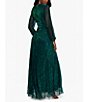 Color:Jade - Image 2 - Metallic Long Sleeve V-Neck Gown