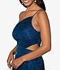 Color:Royal/Turquoise - Image 3 - One Shoulder Sleeveless Side Cut Out Gown
