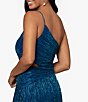 Color:Royal/Turquoise - Image 4 - One Shoulder Sleeveless Side Cut Out Gown
