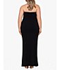 Color:Black/Black - Image 2 - Plus Size Sleeveless V-Neck Tuxedo Bodice Scuba Crepe Gown