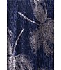 Color:Navy/Gunmetal - Image 4 - Printed Metallic Crinkle V-Neck Short Flutter Sleeve Gown