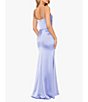 Color:Corn Flower - Image 2 - Satin Sweetheart Neckline Sleeveless Ruched Gown