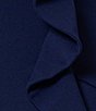 Color:Navy - Image 5 - Scuba Crepe One Shoulder Sleeveless Ruffle Front Asymmetrical Hem Dress