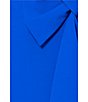 Color:Cobalt - Image 6 - Scuba Crepe V-Neck Sleeveless Bow Gown
