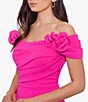 Color:Pink - Image 3 - Off-the-Shoulder Stretch Ruffle V-Back Gown