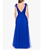 Color:Royal - Image 2 - Tulle V Neckline Sleeveless Ball Gown