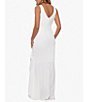 Color:White - Image 2 - Sleeveless V-Neck Spiral Ruffle Cascade Gown