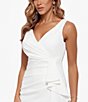 Color:White - Image 3 - Sleeveless V-Neck Spiral Ruffle Cascade Gown
