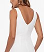 Color:White - Image 4 - Sleeveless V-Neck Spiral Ruffle Cascade Gown