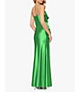 Color:Green - Image 2 - V Neckline Sleeveless Cascading Ruffle Gown