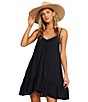 Color:Black Pebble - Image 3 - Beach Vibes Sleeveless V-Neck Swim Cover Up Dress