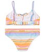 Color:Multi - Image 2 - Big Girls 7-14 Blissed Out CoCo Bralette Two-Piece Swimsuit