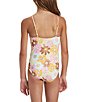 Color:Multi - Image 2 - Big Girl's 7-14 Flower Power One Piece Swimsuit