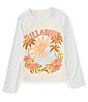 Color:Salt Crystal - Image 1 - Big Girls 7-14 Long Sleeve Flower Power Rashguard T-Shirt