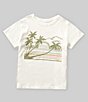 Color:Salt Crystal - Image 1 - Big Girls 7-16 Horizon Stripe Short Sleeve T-Shirt