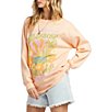 Color:Tart Peach - Image 4 - Chase The Sun Graphic Relaxed Sweatshirt