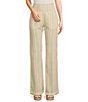 Color:Sweet Pink - Image 1 - New Waves 2 Relaxed High-Rise Smocked Waist Striped Pants