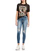 Color:Off Black - Image 3 - Midnight Blooms Graphic T-Shirt