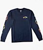 Color:Navy - Image 1 - Snaking Arches Long-Sleeve T-Shirt