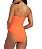 Color:Coral Craze - Image 2 - Solid Tanlines Rib Scoop Neck Underwire Tank One Piece Swimsuit