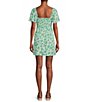 Color:Sweet Mint - Image 2 - Sweet Side Floral Print Short Sleeve Mini Dress