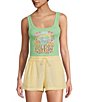 Color:Bright Meadow - Image 1 - Wait Till Sunset Cropped Graphic Tank Top
