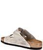 Color:Taupe - Image 3 - Men's Arizona Suede Double Banded Slip-On Sandals
