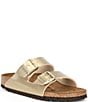 Color:Gold - Image 1 - Women's Arizona Double Banded Buckle Detail Slip-On Sandals