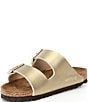 Color:Gold - Image 4 - Women's Arizona Double Banded Buckle Detail Slip-On Sandals