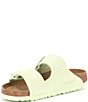 Color:Faded Lime - Image 4 - Women's Arizona Suede Dual Adjustable Buckle Detail Strap Sandals
