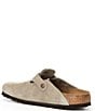 Color:Taupe - Image 3 - Women's Boston Suede Soft Footbed Clogs