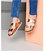 Color:Electric Metallic Copper - Image 5 - Girls' Arizona Metallic Slip-On Sandals (Toddler)
