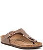 Color:Mocha - Image 1 - Girls' Gizeh Slide-On Thong Style Buckle Sandals (Youth)