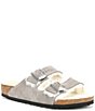 Color:Stone Coin/Natural - Image 1 - Men's Arizona Suede Shearling Sandals