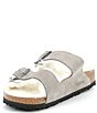 Color:Stone Coin/Natural - Image 4 - Men's Arizona Suede Shearling Sandals