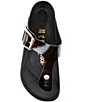 Color:Black - Image 5 - Women's Gizeh Big Buckle High Shine Thong Sandals