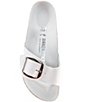 Color:White - Image 5 - Women's Madrid Big Buckle Leather Slide Sandals