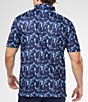 Color:Midnight Navy - Image 2 - Knit Short Sleeve Seaside Printed Polo Shirt
