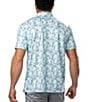 Color:Jade - Image 2 - Knit Short Sleeve Seaside Printed Polo Shirt